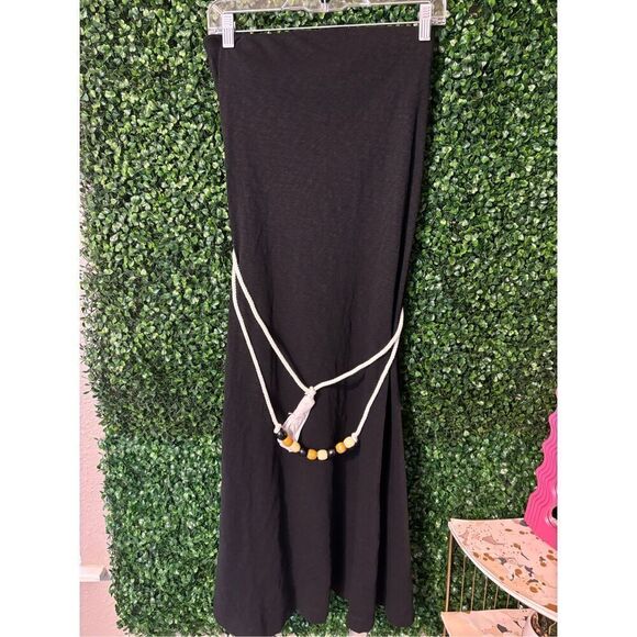 Free People Free-est Peyton Maxi Tube Dress Solid Cotton Black Beach XS New* - Picture 6 of 9
